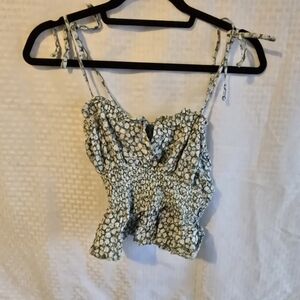 Topshop Tan and Brown Asymmetrical Camisole